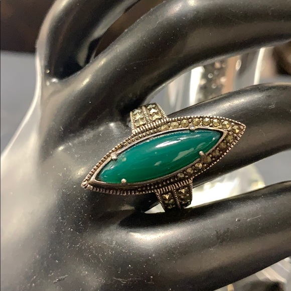 Jewelry - Malachite gemstone silver ring